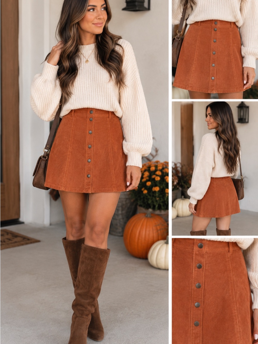 BNWT Abercrombie & Fitch Orange Suede Skirt